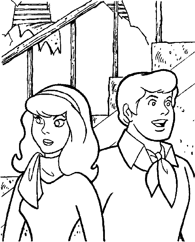 coloriage daphne et fred scoubidou
